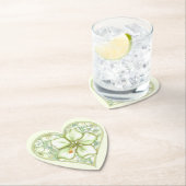 Dessous-de-verre En Papier Hibiscus & dentelle BLANC (En situation)