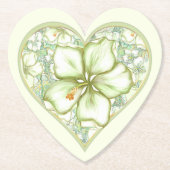 Dessous-de-verre En Papier Hibiscus & dentelle BLANC (Devant)