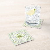 Dessous-de-verre En Papier Hibiscus & dentelle BLANC (En situation)