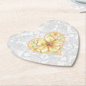 Dessous-de-verre En Papier Hibiscus & dentelle JAUNE (Incliné)