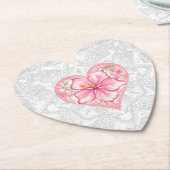 Dessous-de-verre En Papier Hibiscus & dentelle PINK (Incliné)