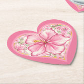 Dessous-de-verre En Papier Hibiscus & dentelle PINK (Incliné)