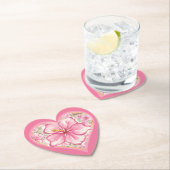 Dessous-de-verre En Papier Hibiscus & dentelle PINK (En situation)