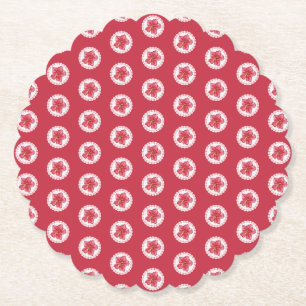 Dessous-de-verre En Papier Hibiscus & dentelle RED
