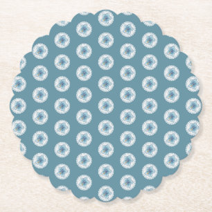 Dessous-de-verre En Papier Hibiscus & dentelle TURQUOISE
