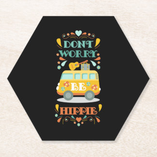 Dessous-de-verre En Papier Hippie Love Heart Hippie Van Classic