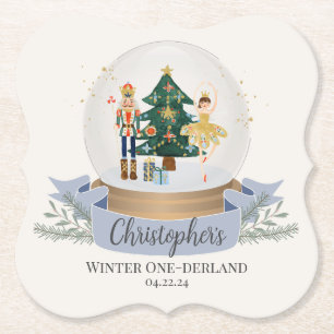 Dessous-de-verre En Papier Hiver Onederland Noël Premier anniversaire fête