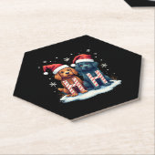 Dessous-de-verre En Papier Ho Ho Ho Great Pyrenees Dog Lover Christmas Santa (Incliné)