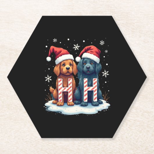 Dessous-de-verre En Papier Ho Ho Ho Great Pyrenees Dog Lover Christmas Santa (Devant)