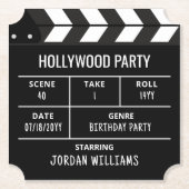 Dessous-de-verre En Papier Hollywood Party Coasters, Custom Clapperboard (Devant)