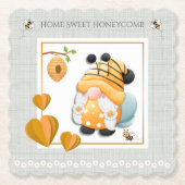 Dessous-de-verre En Papier Home Sweet Honeycomb Bee Gnome Coaster Set (Devant)