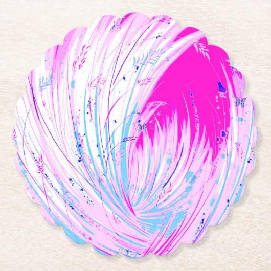 Dessous-de-verre En Papier horizon rose (Devant)