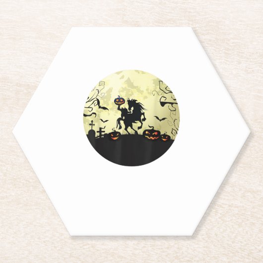 Dessous-de-verre En Papier horse halloween headless horseman Pumpkin and moon (Devant)