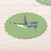 Dessous-de-verre En Papier Hovering Jacobin Hummingbird - transparent. (Incliné)