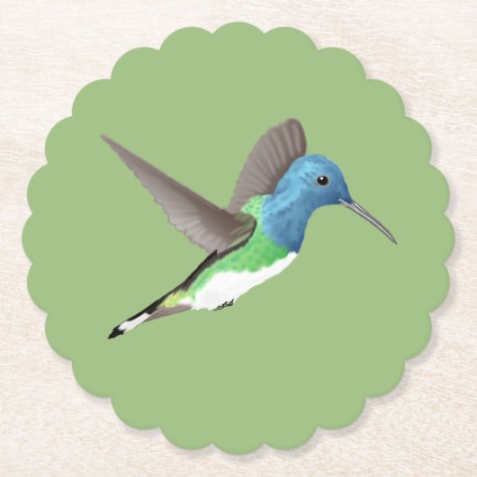Dessous-de-verre En Papier Hovering Jacobin Hummingbird - transparent. (Devant)