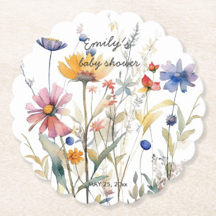 Dessous-de-verre En Papier Hunny Baby shower Fleur sauvage