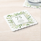 Dessous-de-verre En Papier Hydrangeas blanches pour 75e anniversaire (Incliné)