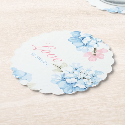 Dessous-de-verre En Papier Hydrangeas Pastel Bloom (Incliné)