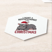 Dessous-de-verre En Papier I Want A Hippopotamus For Christmas - Xmas Hippo ( (Incliné)