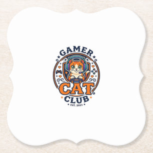 Dessous-de-verre En Papier Idée cadeau chat de gamer - Club Chat Gamer_1