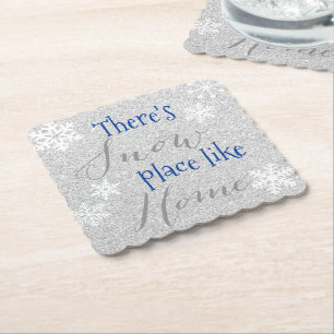 Dessous-de-verre En Papier Il y a SNOW Place Like Home! Flèche de neige d'hiv