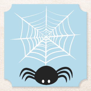 Dessous-de-verre En Papier Illustration d'araignée d'Halloween effrayante