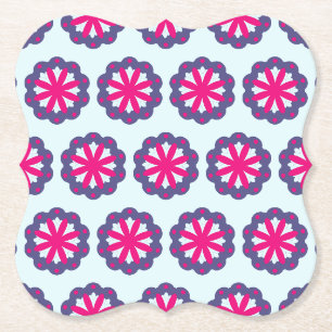 Dessous-de-verre En Papier Illustration de formes florales violettes et roses
