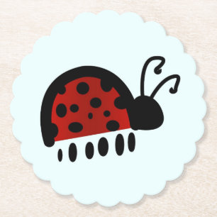 Dessous-de-verre En Papier Illustration mignonne de coccinelle