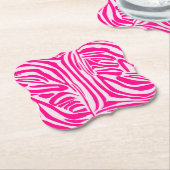 Dessous-de-verre En Papier Impression zèbre rose (Incliné)