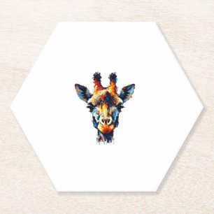 Dessous-de-verre En Papier Impressionnisme coloré Style Giraffe Amoureux des