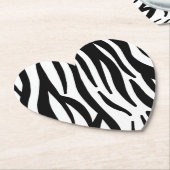 Dessous-de-verre En Papier imprimé zèbre noir blanc (Incliné)