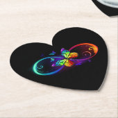 Dessous-de-verre En Papier Infini vibrant avec papillon arc-en-ciel sur fond (Incliné)