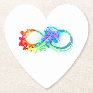 Dessous-de-verre En Papier Infinity avec Rainbow Jellyfish