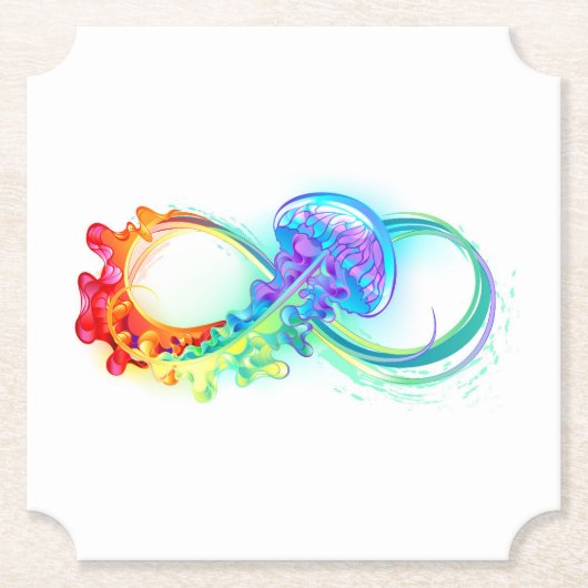 Dessous-de-verre En Papier Infinity avec Rainbow Jellyfish (Devant)