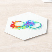 Dessous-de-verre En Papier Infinity avec Rainbow Jellyfish (Incliné)