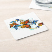 Dessous-de-verre En Papier Infinity of Monarch Butterflies (Incliné)