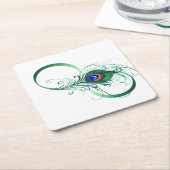 Dessous-de-verre En Papier Infinity Symbol with Peacock Feather (Incliné)