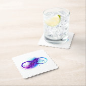 Dessous-de-verre En Papier Infinity with purple feather (En situation)