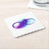 Dessous-de-verre En Papier Infinity with purple feather (Incliné)