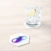 Dessous-de-verre En Papier Infinity with purple feather (En situation)