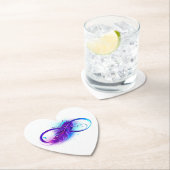 Dessous-de-verre En Papier Infinity with purple feather (En situation)