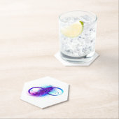 Dessous-de-verre En Papier Infinity with purple feather (En situation)