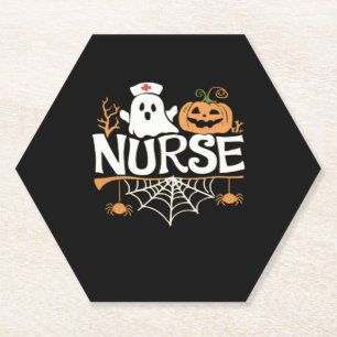 Dessous-de-verre En Papier Infirmière amusante Halloween Fantôme Design Essen