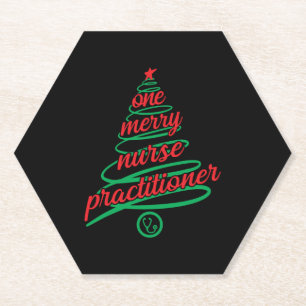 Dessous-de-verre En Papier infirmière praticienne de Noël, une joyeuse