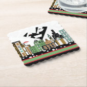 DESSOUS-DE-VERRE EN PAPIER INSÉPARABLE DANS LA VILLE (Incliné)