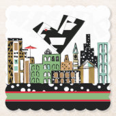 DESSOUS-DE-VERRE EN PAPIER INSÉPARABLE DANS LA VILLE (Devant)