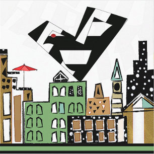 DESSOUS-DE-VERRE EN PAPIER INSÉPARABLE DANS LA VILLE