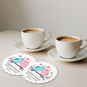 Dessous-de-verre En Papier Inséparables ensemble pour toujours Valentines Jou