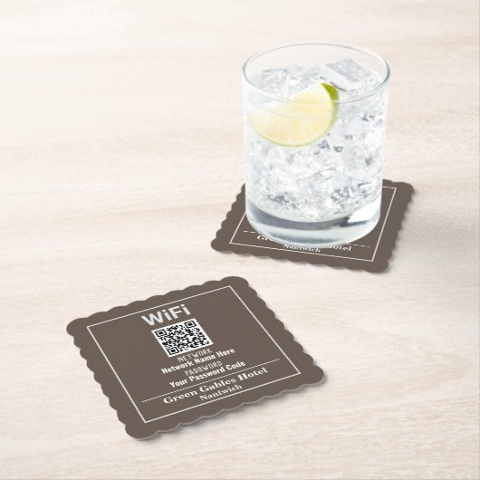 Dessous-de-verre En Papier Instructions WiFi avec code QR (En situation)