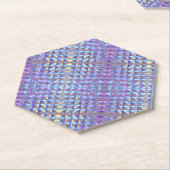 Dessous-de-verre En Papier Iridescendance en or, bleu et violet géométrique 2 (Incliné)